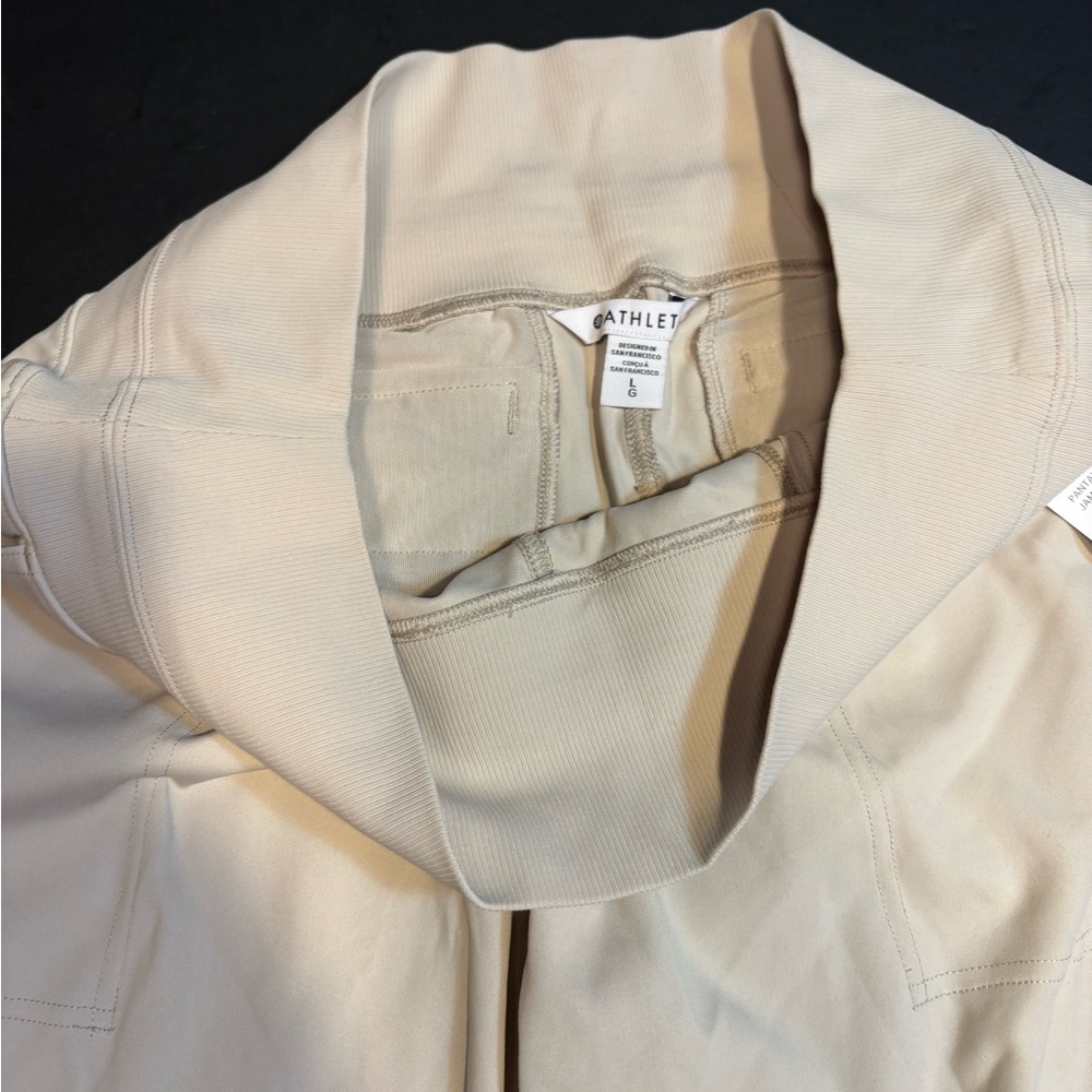 Athleta Venice Wide Leg  cream biege pants women’s large - Picture 12 of 14